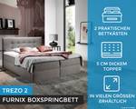 Boxspringbett TREZO 2 180 LS98 Grau Grau - Holzwerkstoff - 186 x 104 x 206 cm