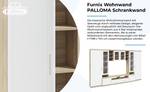 Wohnwand PALLOMA mit LED Eiche Sonoma Dekor - Weiß