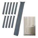 10x Zugluftstopper für Türen grau Schwarz - Grau - Textil - 90 x 3 x 14 cm