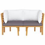 Gartensofa Grau - Massivholz - Holzart/Dekor - 65 x 65 x 130 cm