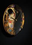 Wanduhr Gustav Klimt Der Kuss Schwarz - Gold - Porzellan - 31 x 5 x 31 cm