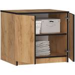 Aufsatzschrank S60 2T CLP Eiche Schwarzbraun Dekor