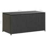 Outdoor Aufbewahrungsbox Schwarz - Metall - Polyrattan - 100 x 50 x 100 cm