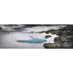 Tableau mural lac noir des Alpes Blanc - Fibres naturelles - 30 x 97 x 4 cm