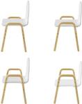 Lot de 2 Chaises KMB24-Wx2 Blanc - En partie en bois massif - 40 x 53 x 32 cm