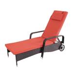 Chaise longue poly-rotin Carrara Anthracite - Orange