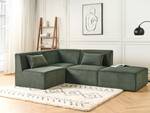 Canapé 3 places LEMVIG Vert foncé - Vert - Avec repose-pieds - Avec coussin - 2 coussins - Profondeur : 166 cm