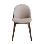 Stuhl aus Öko-Leder und Holzbeinen Grau - Kunstleder - Textil - 47 x 81 x 59 cm