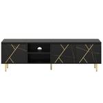 TV-Schrank Schwarzer Gold-Luxus Ⅱ Schwarz - Holzwerkstoff - Holz teilmassiv - 35 x 60 x 200 cm