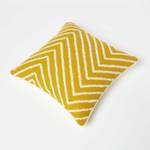 Tufted Kissen Chevron Muster Gelb - Textil - 45 x 10 x 45 cm