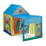Tente pour enfants en forme de garage Bleu - Vert - Jaune - Matière plastique - Textile - 146 x 109 x 75 cm