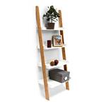 Leiterregal BAMBOO Braun - Weiß - Bambus - Holzwerkstoff - 55 x 155 x 34 cm