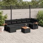 Gartensitzgruppe K1912(8-tlg) Schwarz - Massivholz - 69 x 62 x 62 cm