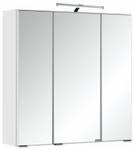3D-Spiegelschrank Cardiff 60cm Weiß - Holzwerkstoff - 60 x 64 x 20 cm