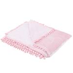 Kuscheldecke mit Pompons 200x220cm Rosa Pink - Textil - 200 x 220 x 2 cm