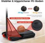 Basketballständer EB50296 Schwarz - Metall - 50 x 248 x 75 cm