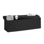 Pouf de rangement pliant repose-pied Noir