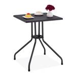 Gartentisch in schwarzer Rattan-Optik Schwarz - Metall - Kunststoff - 61 x 75 x 61 cm