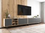 Tv-Lowboard Loft APOLLO Graphit - Eiche Wotan Dekor