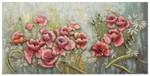 Tableau métallique 3D Fleuries Vert - Rose foncé - Métal - 120 x 60 x 6 cm