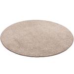 Hochflor Velours Teppich Mona Rund Taupe - 133 x 133 cm