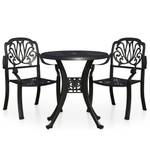 Bistroset (3-teilig) 3011678-1 Schwarz - Metall - 78 x 72 x 78 cm