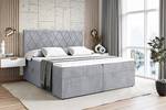 Boxspringbett LEPARO Hellgrau - Breite: 180 cm - H4