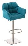 Tabouret de bar Damaso Lot de 2 Turquoise - Argenté