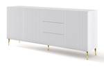 Commode RavennaB 200x42x87 Doré - Blanc