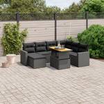 Gartensitzgruppe K6059(8-tlg) Schwarz - Massivholz - 69 x 62 x 62 cm