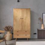 Schrank OSLO Beige - Massivholz - 60 x 195 x 100 cm