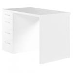 Bureau 4 tiroirs - BASILE Blanc - Bois manufacturé - 110 x 74 x 60 cm