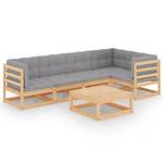 Garten-Lounge-Set (6-teilig) 3009930-1 Grau - Holz