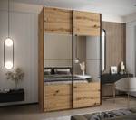 Armoire Lux 4 Noir - Imitation chêne - Largeur : 160 cm