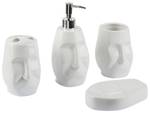 Set accessoires de salle de bain BARINAS Blanc - Céramique - 9 x 20 x 9 cm