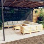 Garten-Lounge-Set Weiß - Massivholz - 64 x 29 x 64 cm