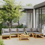 Garten-Lounge-Set (8-teilig) 3009697-11 Grau - Massivholz - Holzart/Dekor - 68 x 29 x 68 cm