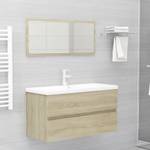 Meuble lavabo avec bassin 3007833-3 Imitation chêne de Sonoma - Largeur : 90 cm