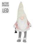 Figurine de lutin LED 85 cm rose/blanc Rose foncé - Matière plastique - Textile - 40 x 30 x 80 cm