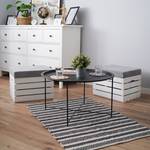 Sitzhocker mit Stauraum WHITE  2er Set Hellgrau