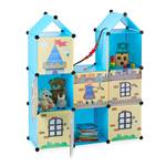 Steckregal Kinderzimmer als Ritterburg Schwarz - Blau - Gelb - Metall - Kunststoff - 110 x 128 x 37 cm