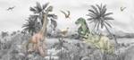 Poster Dinosaurier 601263 Grau - Naturfaser - Textil - 75 x 170 x 170 cm