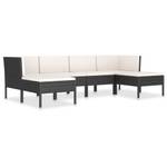 Garten-Lounge-Set (6-teilig) 3009677-2 Schwarz - Creme - Weiß