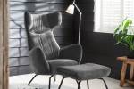 Fauteuil avec repose-pieds LOTTE Gris