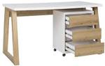 Schreibtisch mit Rollcontainer IWO Braun - Holzwerkstoff - 135 x 75 x 65 cm