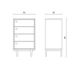 Chiffonier Roma 4 Schubladen Wei脽 in