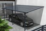 Carport KLEO Wandmontage Grau - Breite: 550 cm