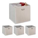 4x paniers de rangement en bambou hauts Blanc