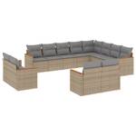 Gartensitzgruppe K4349(12-tlg) Beige - Massivholz - 69 x 62 x 62 cm