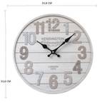 Horloge murale Gasteria Blanc - Bois manufacturé - 4 x 34 x 34 cm